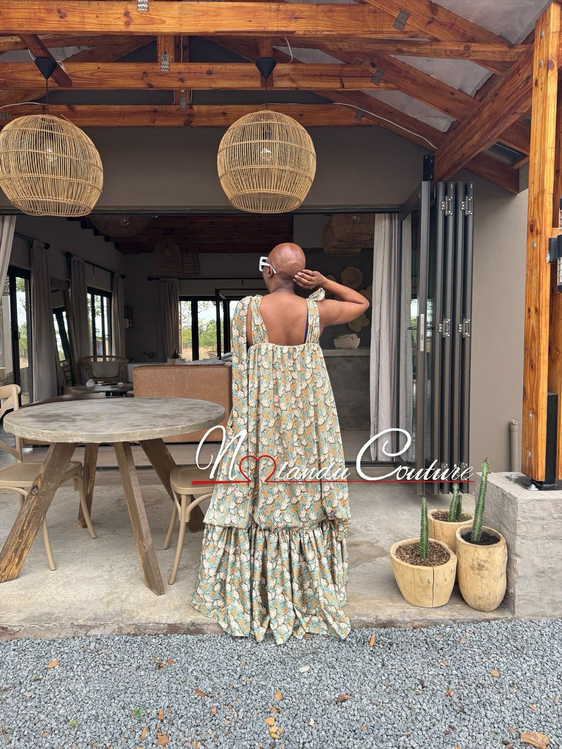 Loose Fitting Overlay Maxi Dress With Ruffle &amp; Pockets