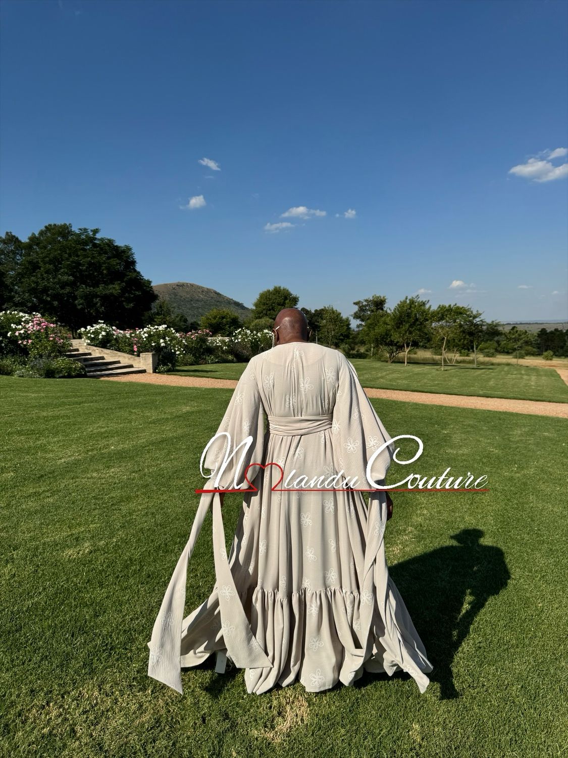 Sun Dress With Bishop Sleeves, Ruffle And Pockets