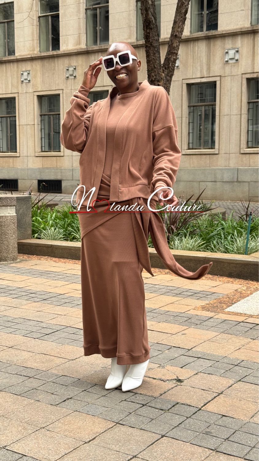 Maxi Sweater Dress With Side Wrap And Back Slit, Slouchy Fit Cardigan With Wide Sleeves