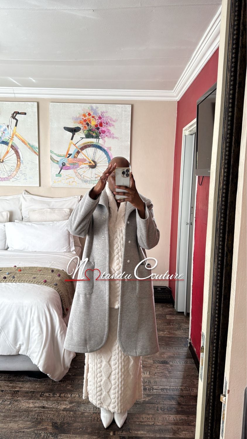 Unlined Loose Fitting Coat With Shawl Collar And Patch Pockets