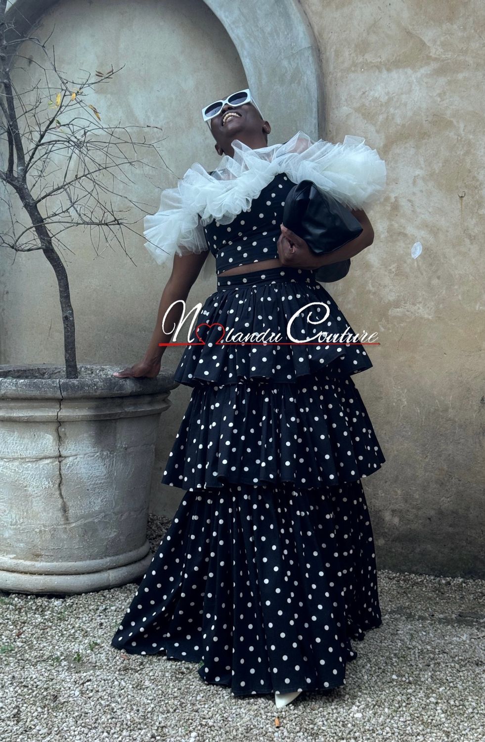 High Waist Three Tier Maxi Skirt