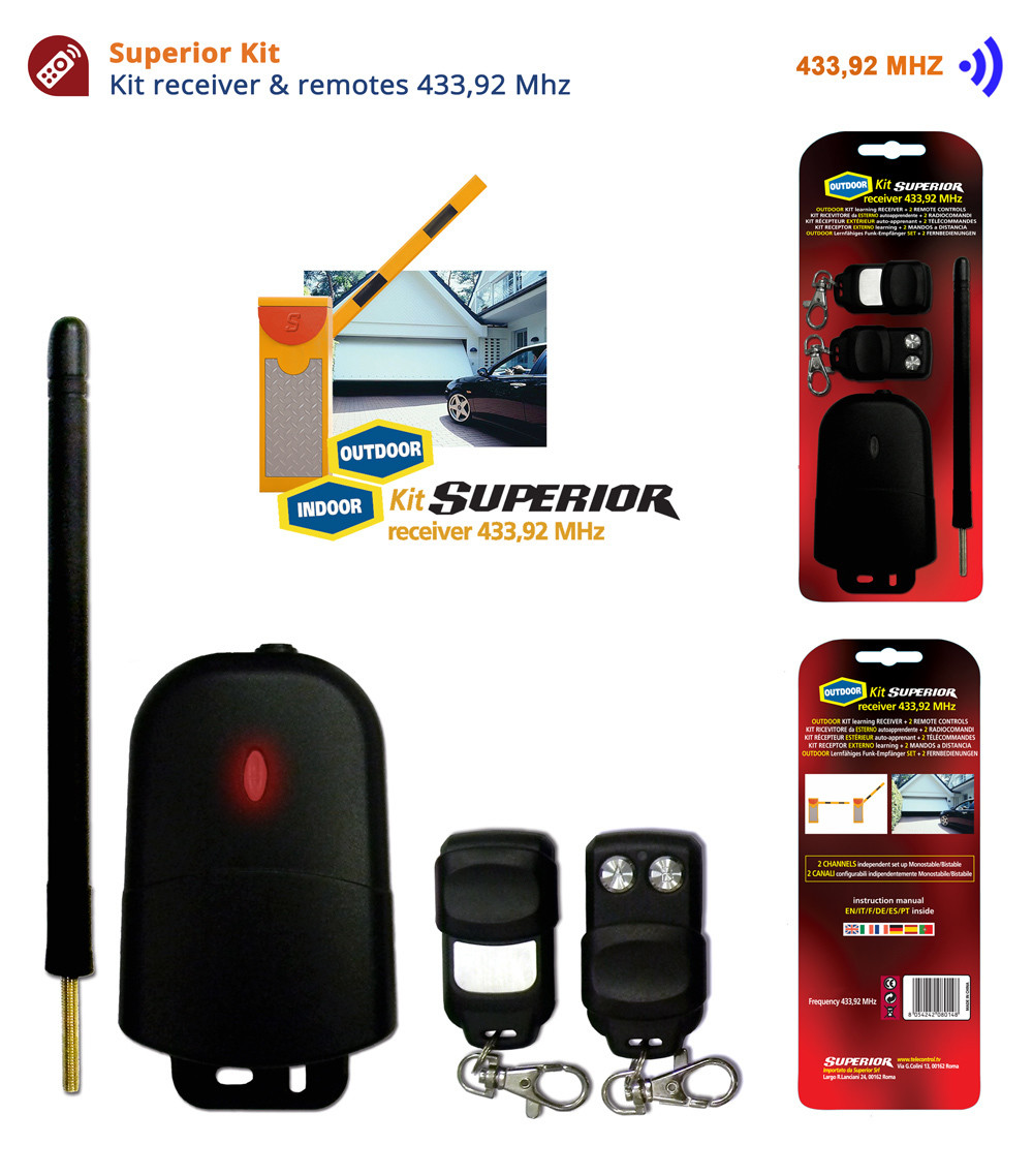 Receiver, with remote controls, suitable for every kind of outdoor and indoor requirement.