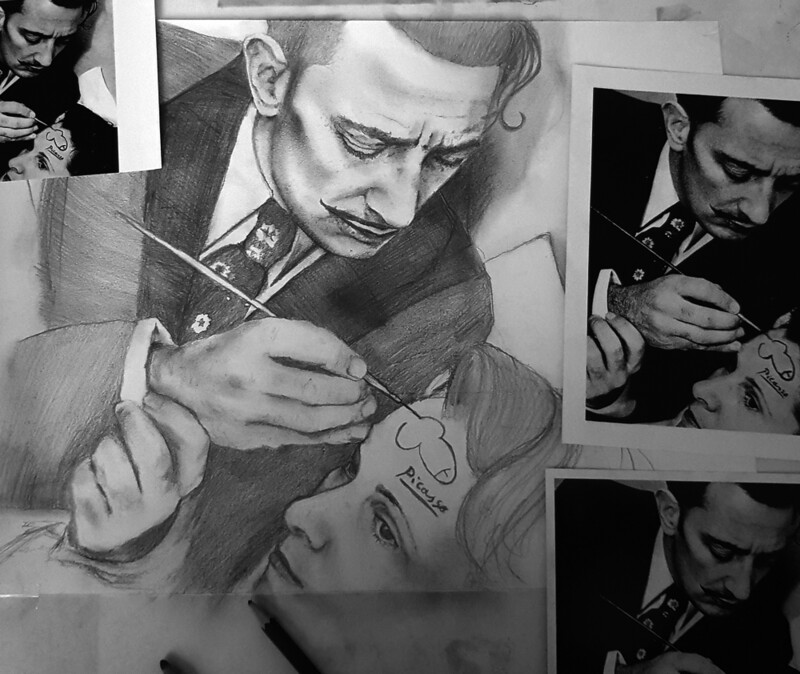 Portrait von Ihrem Foto (Zwei/Bleistift/M)