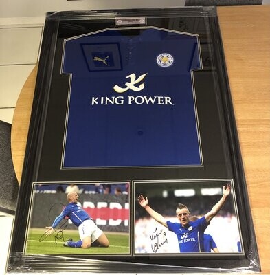 Vardy & Cambiasso Signed The Great Escape Leicester City Presentation
