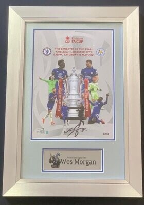 Wes Morgan 2021 FA Cup Final Signed Programme Presentation
