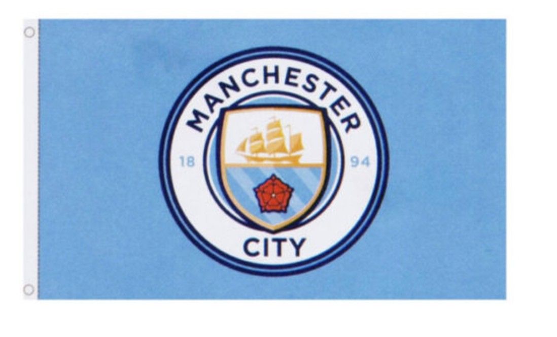 Man City Core Crest Flag Man City Core Crest Flag