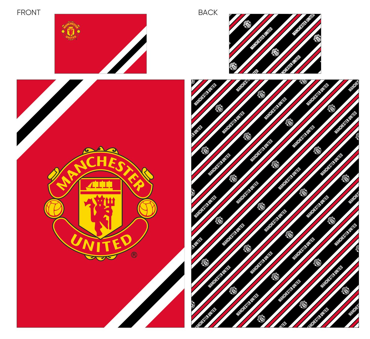 Man United Core Stripe Single Duvet Set