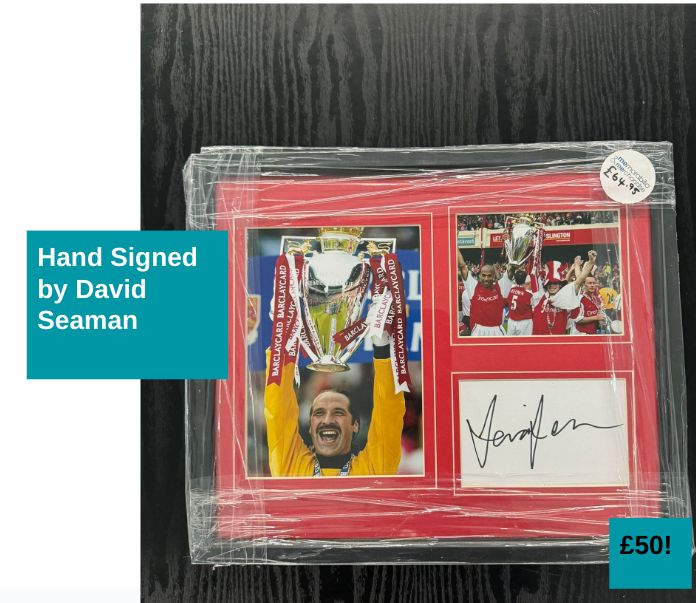 David Seaman Hand Signed Photo Mount