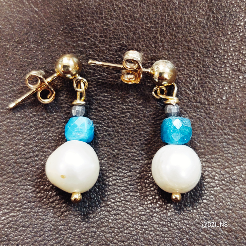 D-ZIJNS OORBEL ZOETWATER PAREL BOHO BLAUW