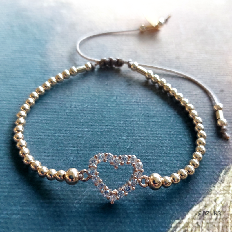 D-ZIJNS ARMBAND HART GROOT STRASS