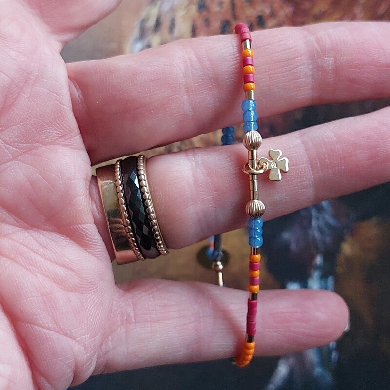 D-ZIJNS ARMBAND KLAVER ORANJE