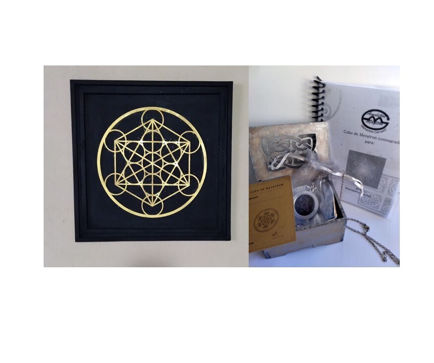 Combo Cuadro y Medalla del Cubo de Metatron