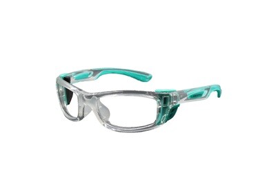 REC SPECS - PPE RALLY SHINY CLEAR/TURQUOISE W/ ANTI FOG #125