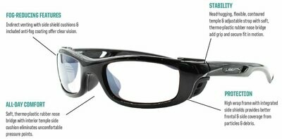 REC SPECS - PPE RALLY SHINY CLEAR W/ ANTI FOG #100