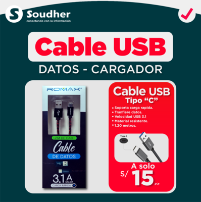 Cable USB Tipo &quot;C&quot;