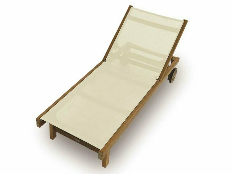 Royal Teak Collection Sundaze White Sling Adjustable Chaise Lounge
