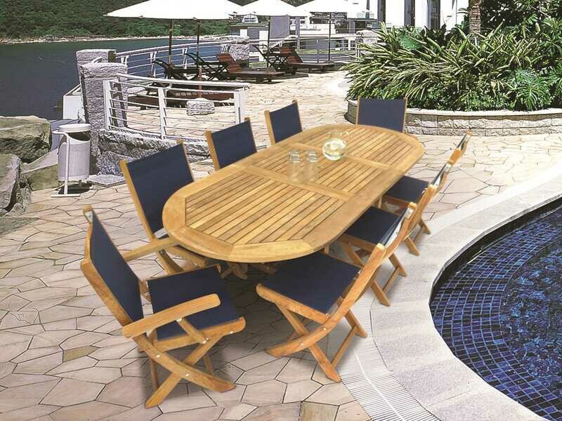 Royal Teak Collection Sailmate Sling Dining Set Royal Teak Collection Sailmate Sling Dining Set