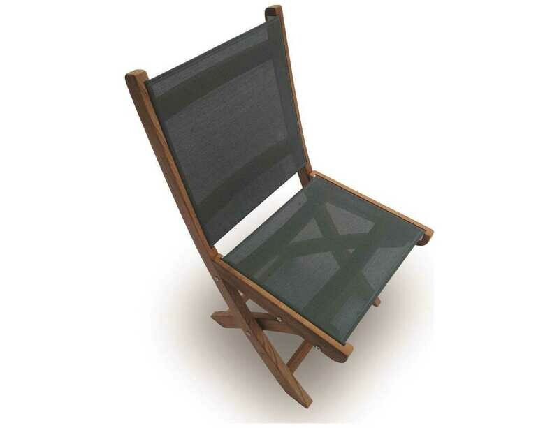 Royal Teak Collection Sailmate Moss Sling Folding Dining Side Chair Royal Teak Collection Sailmate Moss Sling Folding Dining Side Chair