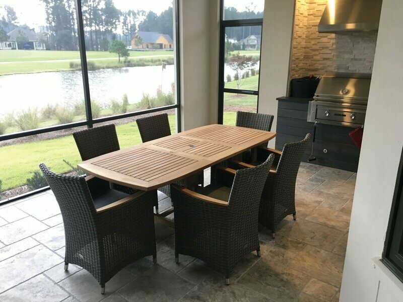 Royal Teak Collection Helena Wicker Dining Set Royal Teak Collection Helena Wicker Dining Set
