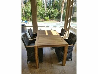 Royal Teak Collection Helena Wicker Chair 5pc Dining Set