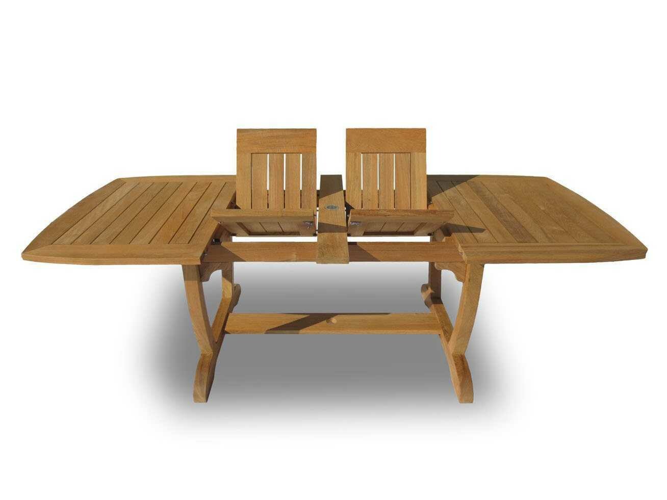 Royal Teak Collection Expansion 84''W x 43''D Rectangular Double Leaf Gala Dining Table