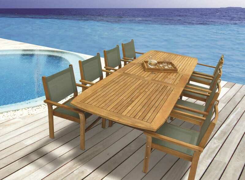 Royal Teak Collection Captiva Sling Dining Set Royal Teak Collection Captiva Sling Dining Set