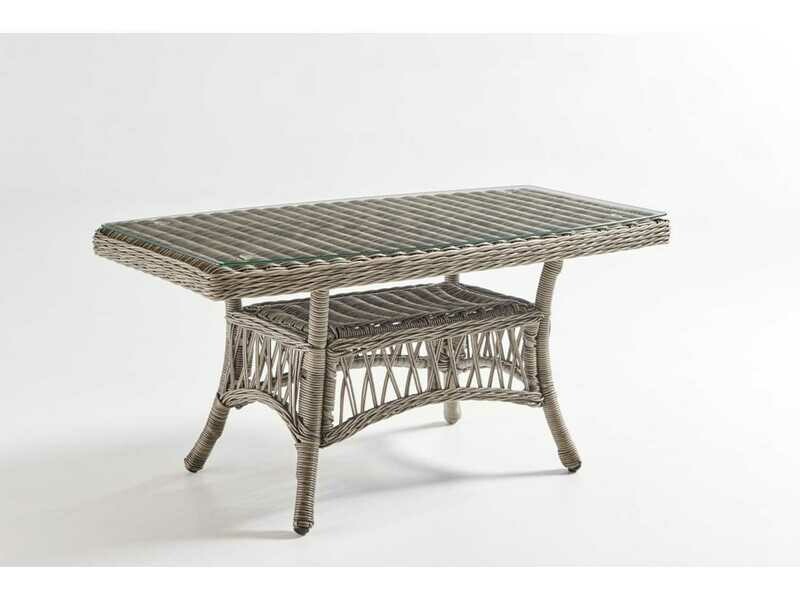 South Sea Rattan Westbay Wicker Slate 42''W x 24''D Rectangular Glass Top Coffee Table South Sea Rattan Westbay Wicker Slate 42''W x 24''D Rectangular Glass Top Coffee Table