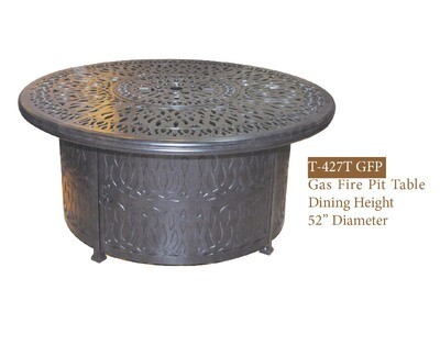 GFP Collection Round Gas Fire Pit Dining Table W/ Burner