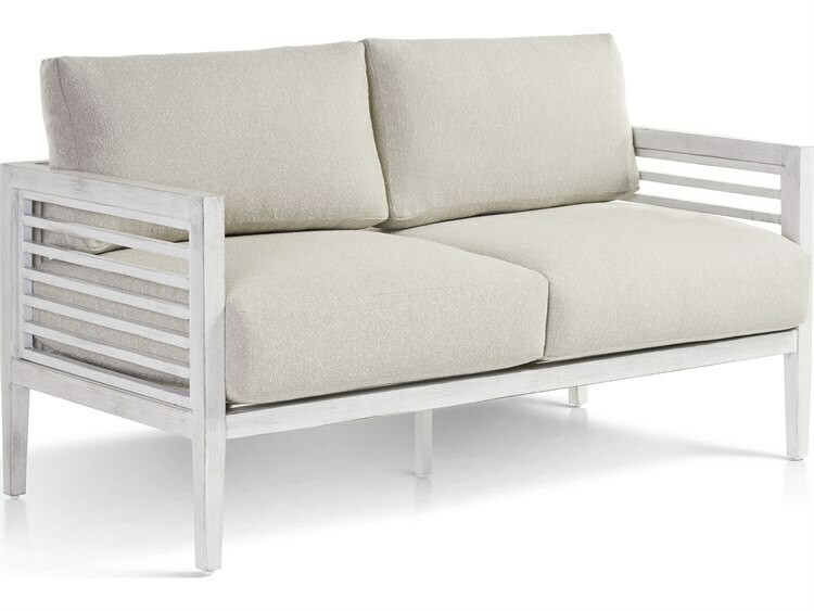 South Sea Rattan Veda Aluminum Soft White Loveseat South Sea Rattan Veda Aluminum Soft White Loveseat