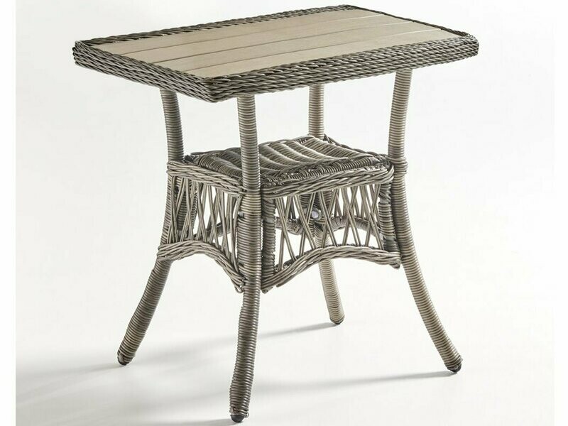 South Sea Rattan Westbay Wicker Slate 42''W x 24''D Rectangular Coffee Poly Top Table South Sea Rattan Westbay Wicker Slate 42''W x 24''D Rectangular Coffee Poly Top Table