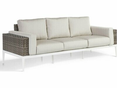 South Sea Rattan Stevie Wicker Sofa with Bolsters Pillows