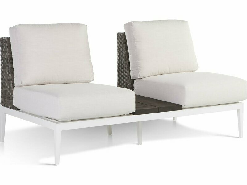 South Sea Rattan Stevie Wicker Loveseat with in Between Table South Sea Rattan Stevie Wicker Loveseat with in Between Table