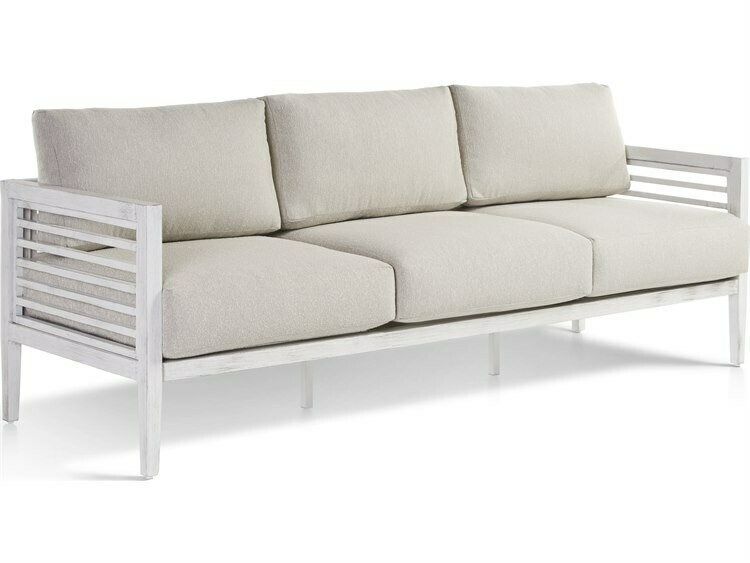 South Sea Rattan Veda Aluminum Soft White Sofa