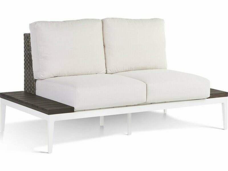 South Sea Rattan Stevie Wicker Loveseat with Side Tables