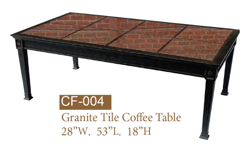 Coffee Table w/ African Red Granite Tile