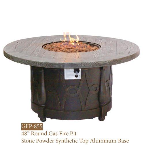 GFP Collection Round Stone Powder Synthetic Fire Pit