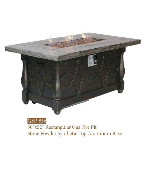 GFP Collection Rect. Stone Powder Synthetic Fire Pit