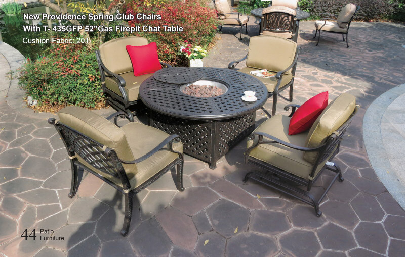 New Providence Collection Round Gas Fire Pit Table  W/Burner