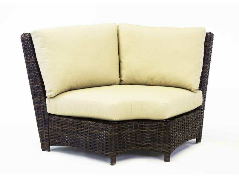 South Sea Rattan Saint Tropez Wicker Wedge Corner Lounge Chair South Sea Rattan Saint Tropez Wicker Wedge Corner Lounge Chair