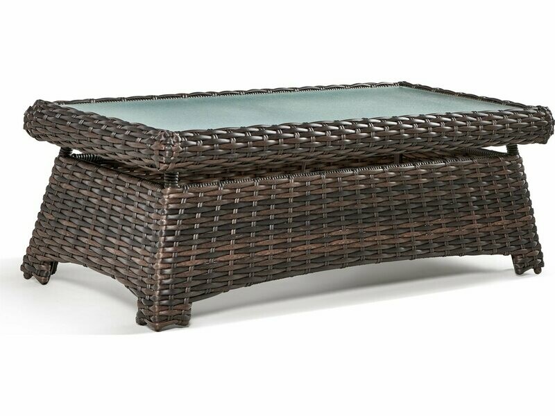 South Sea Rattan Saint Tropez Wicker 47''W x 23''D Rectangular Glass Top Coffee Table South Sea Rattan Saint Tropez Wicker 47''W x 23''D Rectangular Glass Top Coffee Table