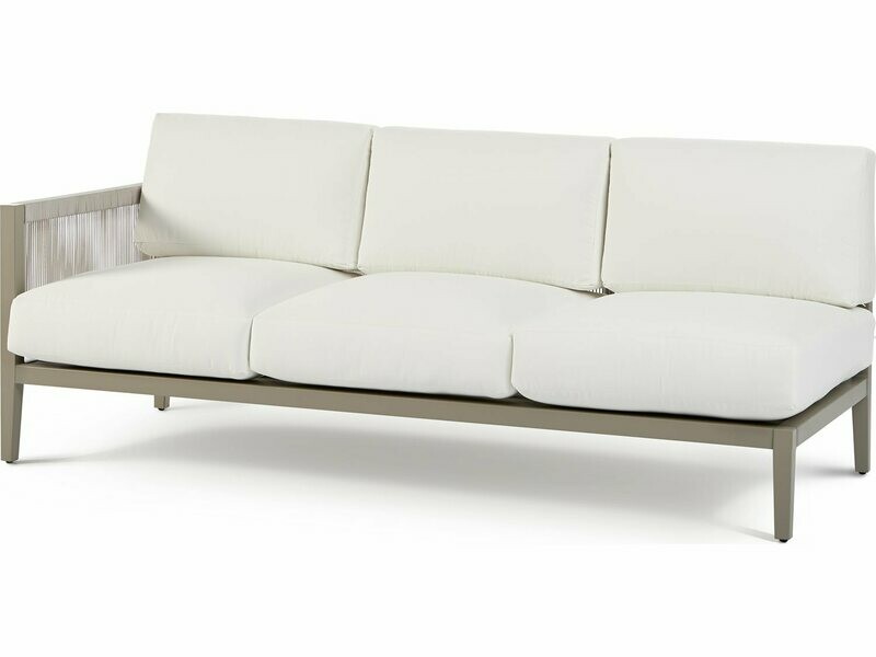 South Sea Rattan Nicole Aluminum Greystone Left Arm Sofa South Sea Rattan Nicole Aluminum Greystone Left Arm Sofa