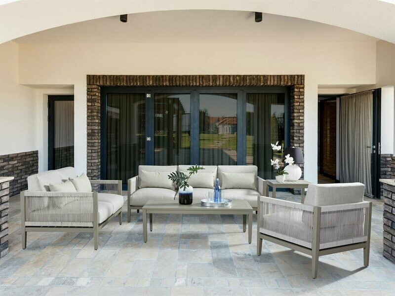 South Sea Rattan Nicole Aluminum Greystone Lounge Set South Sea Rattan Nicole Aluminum Greystone Lounge Set