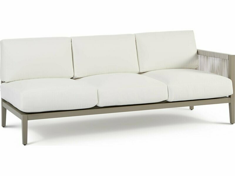 South Sea Rattan Nicole Aluminum Greystone Right Arm Sofa South Sea Rattan Nicole Aluminum Greystone Right Arm Sofa