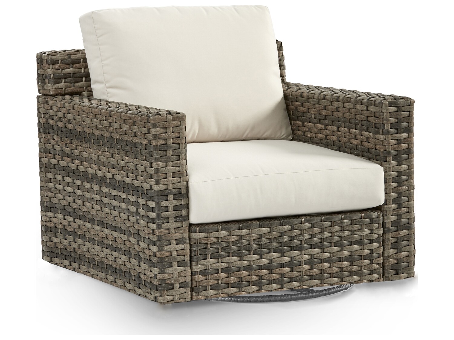 South Sea Rattan New Java Wicker Sandstone Swivel Glider Lounge Chair
