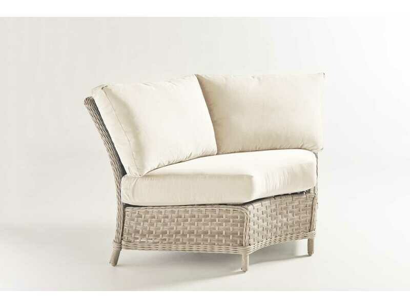 South Sea Rattan Mayfair Wicker Pebble Wedge Corner Lounge Chair South Sea Rattan Mayfair Wicker Pebble Wedge Corner Lounge Chair