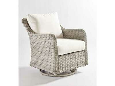 South Sea Rattan Mayfair Wicker Pebble Swivel Glider Lounge Chair
