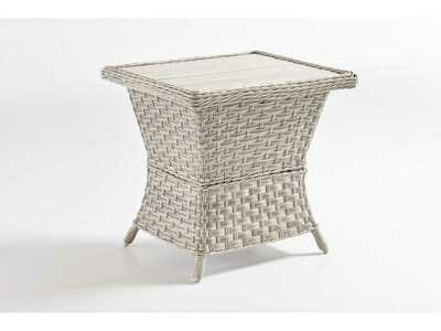 South Sea Rattan Mayfair Wicker Pebble 24''W x 20''D Rectangular Poly Top End Table