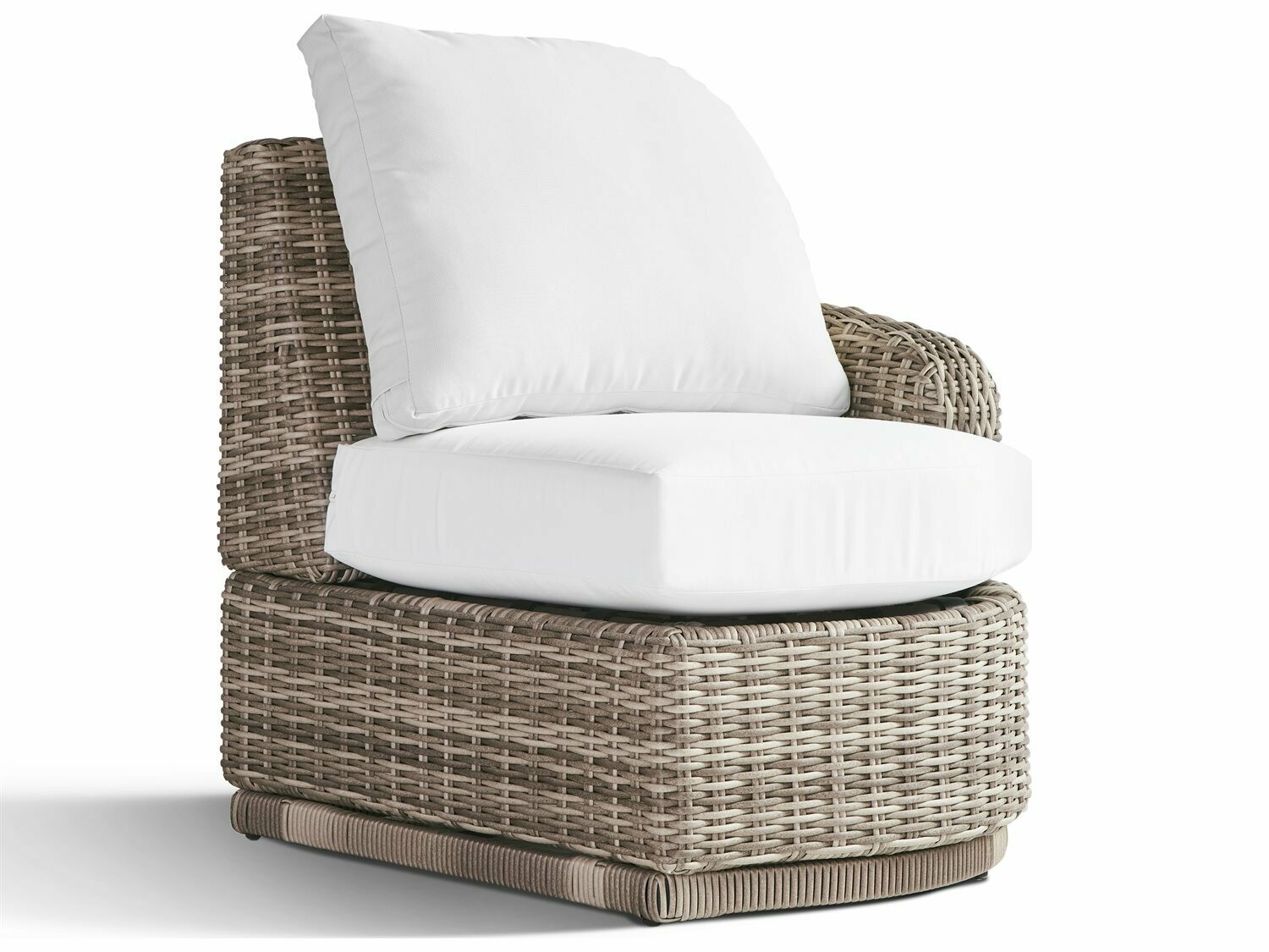 South Sea Rattan Luna Cove Wicker Right Side Facing Lounge Chair in Fitted Back