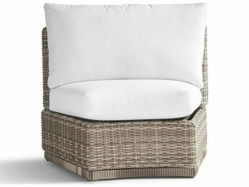 South Sea Rattan Luna Cove Wicker Curved Corner Lounge Chair in Scatter Back South Sea Rattan Luna Cove Wicker Curved Corner Lounge Chair in Scatter Back