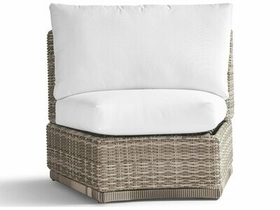 South Sea Rattan Luna Cove Wicker Curved Corner Lounge Chair in Scatter Back South Sea Rattan Luna Cove Wicker Curved Corner Lounge Chair in Scatter Back